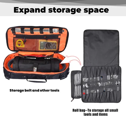 Vista 2 de Bolsa organizadora de herramientas de gran capacidad de 20 pulgadas con tira reflectante compatible con UTV, ATV, Polaris Can am Accesorios