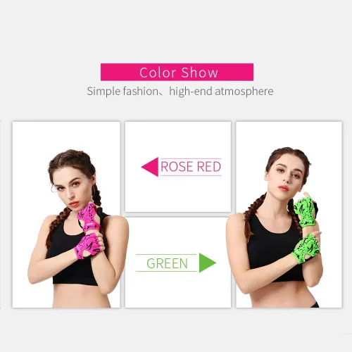 Vista 7 de Anser 7150694 Guantes cortos sin dedos para mujer, medio dedo, para interior, yoga, gimnasio, fisicoculturismo, entrenamiento, ciclismo al aire