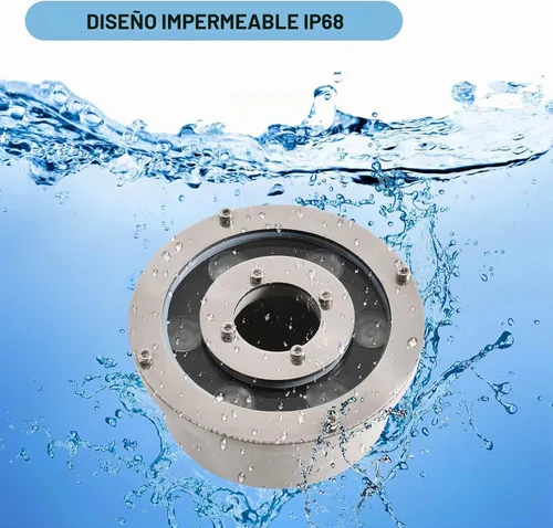 Vista 4 de Luz de fuente LED subacuática Estanque Luces 5000K Día Blanco DC12V IP68 Impermeable Sumergible Luz para Fuente de Jardín Estanque