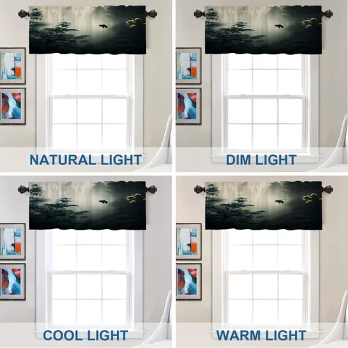 Vista 159 de Batmerry American Flag Ink Dot Blackout Tier Curtains, Red Blue White Stars Abstract Thermal Insulated Half Curtain Rod Pocket Small Valance for