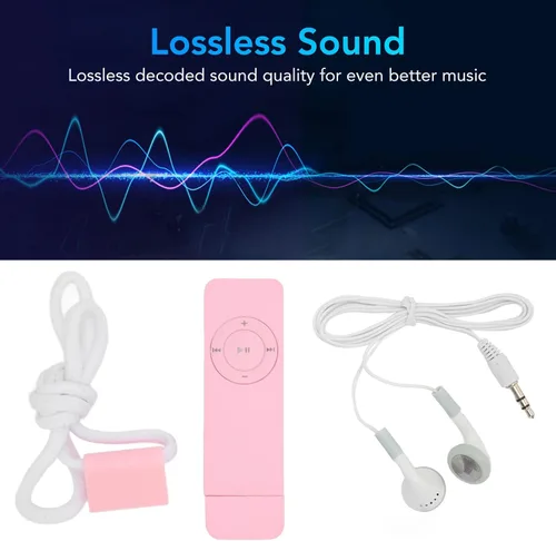 Vista 2 de Reproductor de MP3 portátil, sonido sin pérdidas, reproductor de música MP3 compatible con hasta 64 GB, mini reproductor de música para estudiantes