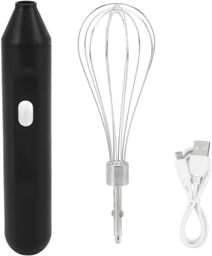 Vista 7 de Batidor eléctrico de huevos, batidora de mano inalámbrica de 3 velocidades para hornear en casa (negro)