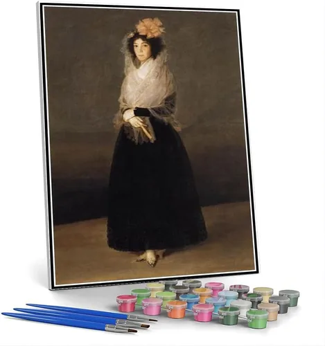 Vista 3 de Pintura por números para kits de adultos Retrato de Ferdinand guillemardet Pintura por Francisco Goya Kit de pintura por números sobre lienzo