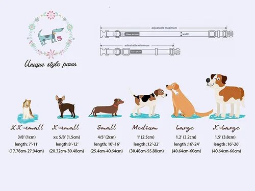 Vista 30 de Unique style paws - Collar para perros con corbatín, collar ajustable para perros y gatos, pequeño, mediano y grande