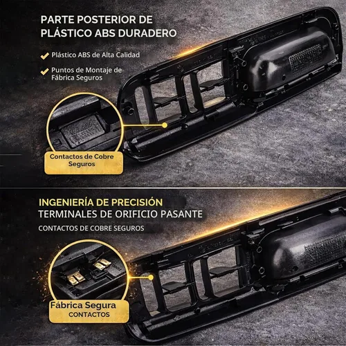 Vista 3 de Bisel del interruptor de ventana del lado del conductor, puerta delantera izquierda compatible con Volkswagen Passat B5 Jetta Golf Bora Mk4 Skoda Oe