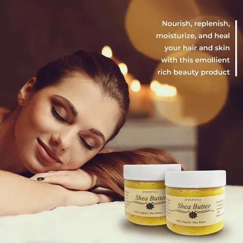 Vista 3 de Romeriza - Manteca de karité orgánico cremoso puro crudo, sin refinar, nutrición de la piel, eczema, estrías para cara, cuerpo y cabello