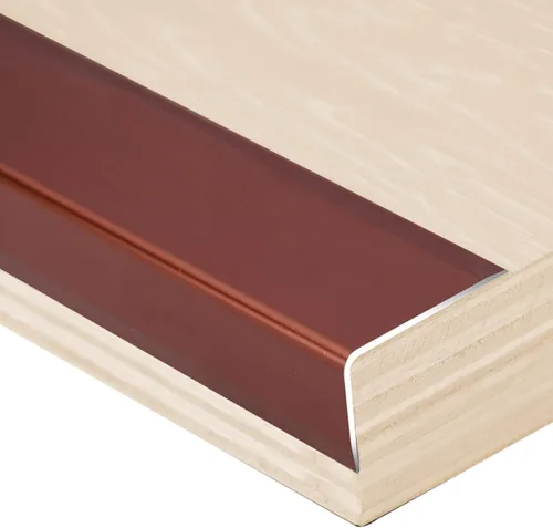 Vista 10 de Borde de tira de transición de piso de aluminio, reductor de umbral impermeable de madera a azulejos, para puertas de entrada
