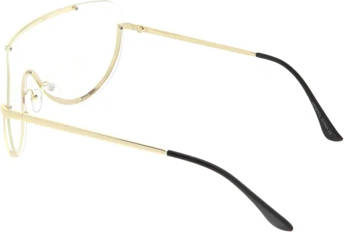 Vista 4 de zeroUV - Gafas de gran tamaño con montura de metal transparente de 2.559 in