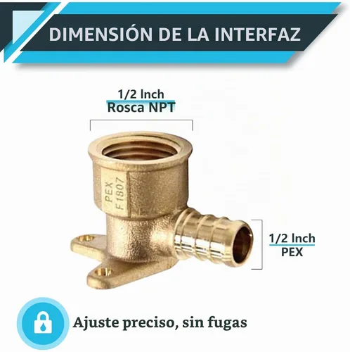Vista 2 de Paquete de 5 accesorios Seelink PEX, 1/2" PEX x 1/2" hembra NPT