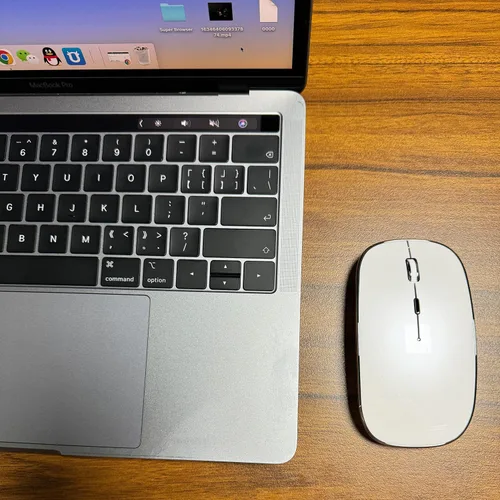 Vista 7 de Ratón Bluetooth para iPad Pro iPad Air Mac MacBook Pro MacBook Air MacBook Laptop Chromebook Win8/10/11 HP DELL PC Blanco