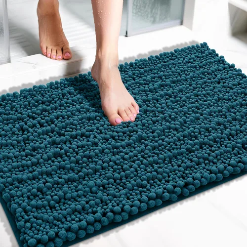 Vista 138 de Yimobra Alfombras de Baño Antideslizantes Lavables - Alfombra de Baño de Chenilla Ultra Suave Absorbente, Alfombra Peluda de Secado Rápido para Negro