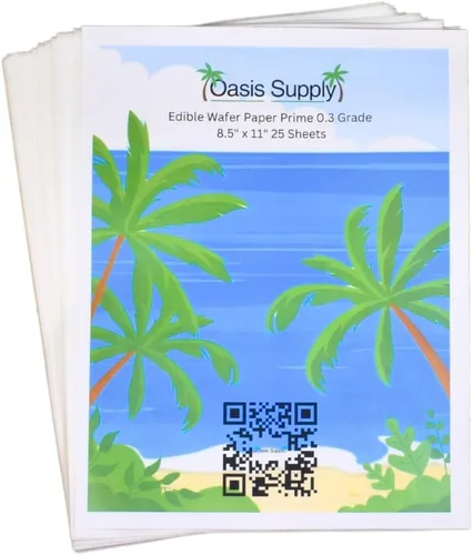 Vista 2 de Oasis Supply Paquete de 25 piezas de papel de oblea de grado O, 8" por 11