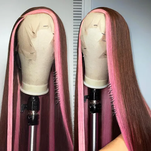 Vista 8 de Peluca con encaje frontal rubia ceniza, de 22 pulgadas de largo cabello sintético lacio, línea capilar prerasgueada, fácil de instalar, ligera
