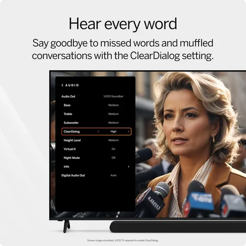 Vista 7 de Vizio SV210M-0808B-RB 2.1 Dolby Atmos DTS SoundBar - Certificado Reacondicionado