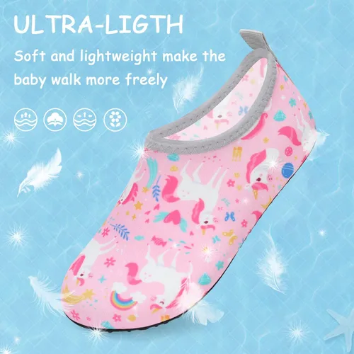 Vista 3 de ANLUKE Zapatos de agua para niños y niñas, calcetines de agua descalzos, secado rápido, playa, natación, deportes al aire libre, para niños pequeños