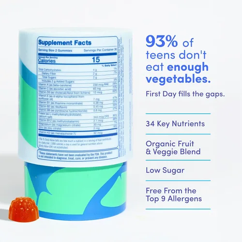 Vista 2 de Teen Boy & Girl Multivitamin Gummy - Growth & Bone Support, 60ct, Vegan
