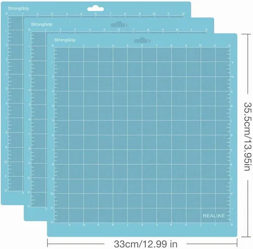 Vista 2 de REALIKE - Alfombrilla de corte LightGrip de 12 x 12 pulgadas compatible con Cricut Maker 3/Maker 4/Maker/Explore 3/4/Air 2/Air/One (3 alfombrillas)