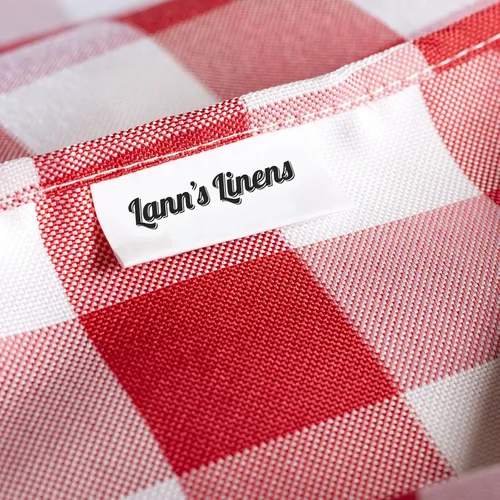 Vista 3 de Lann's Linens - Mantel a cuadros prémium de 60 x 126 pulgadas - Mantel rectangular de tela de poliéster para mesa de picnic - Paño de cuadros rojo
