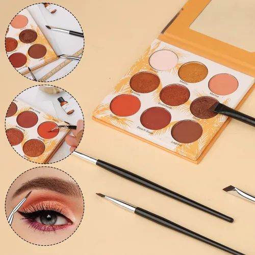 Vista 5 de Juego de 6 brochas para delineador de ojos en ángulo, delineador de ojos de precisión, sombras de ojos, juego de brochas de maquillaje en ángulo