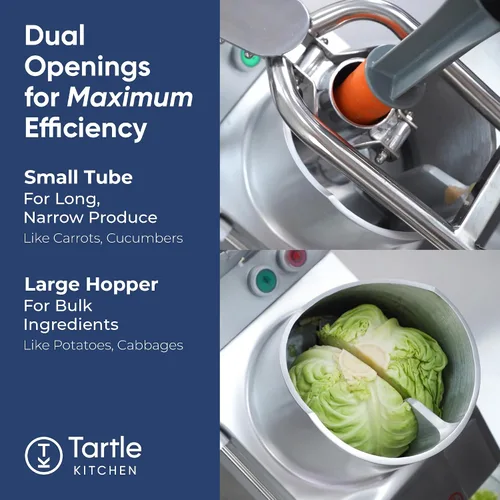 Vista 6 de TK Commercial Vegetable Chopper 750W - 5 discos para procesamiento de alimentos - NSF