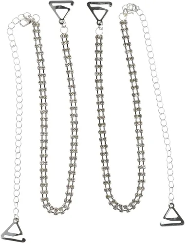 Vista 4 de Leadigol 3 pares de correas de brasier de diamantes de imitación, correa ajustable de diamantes de imitación invisible, correa de hombro