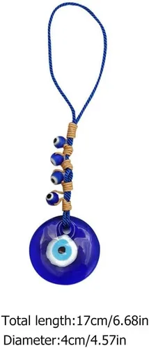 Vista 3 de 2 piezas de decoración de mal de ojo azul colgante turco de cuentas de Nazar colgante decorativo de ojo turco de la suerte llavero Feng Shui