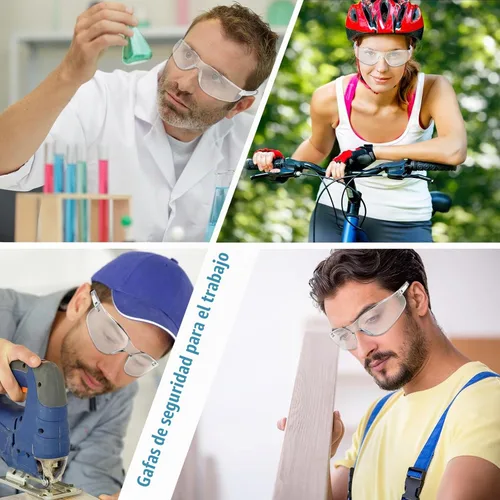 Vista 8 de Salfboy Gafas de seguridad transparentes a granel de 10 ANSI Z87.1, gafas protectoras resistentes a arañazos para trabajo, laboratorio, construcción