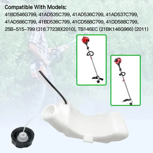 Vista 4 de Depósito de combustible para MTD Cub Cadet 753-06240 753-05256 753-06797 para MTD MP429, MP479, para Troy-Bilt TB146EC, TB575EC, TB525EC, TB590EC
