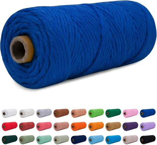 Vista 29 de CAMAL Cordón de macramé de 0.157 in x 109 yardas (328.1 ft), cuerda de algodón de color para tejer, manualidades, colgar en la pared, proyectos
