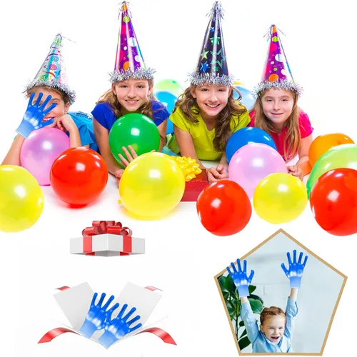 Vista 2 de LED Gloves, Light Up Gloves Finger Lights Colorful Flashing LED Gloves Kids Cool Toys for Christmas Halloween Clubbing Party