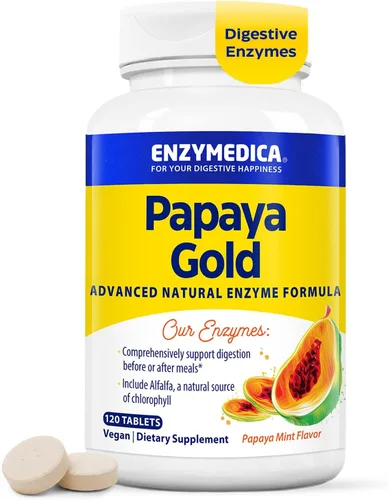 Vista 10 de Enzymedica Papaya Gold, Enzimas Digestivas Avanzadas con Papaya Orgánica Natural y Clorofila para un Soporte Digestivo Integral, Bromelaína