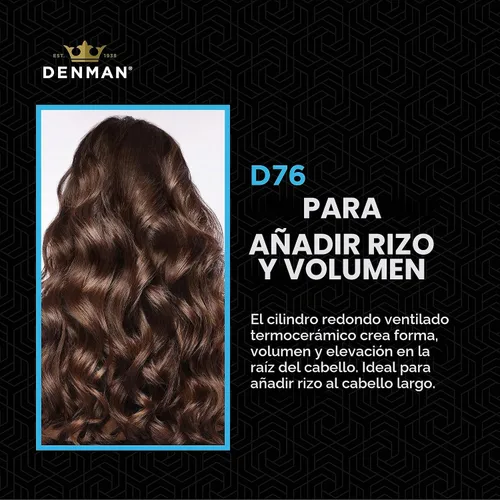 Vista 4 de Denman Thermo Ceramic Hourglass - Cepillo para rizar el cabello, alisar, rizos definidos, volumen y elevación de raíces, color gris