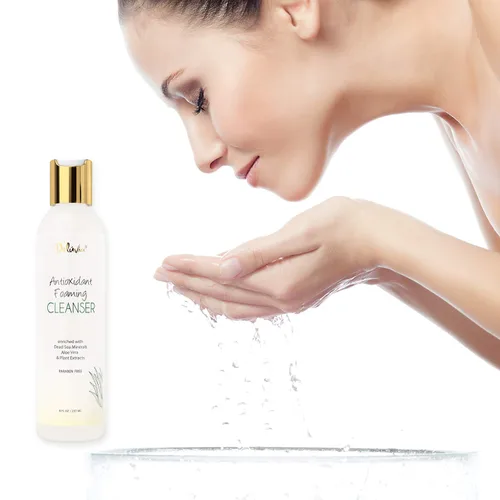 Vista 4 de Deluvia - Limpiador facial diario con espuma antioxidante y lavado facial, limpiador facial suave hidratante para pieles sensibles y secas, lavado