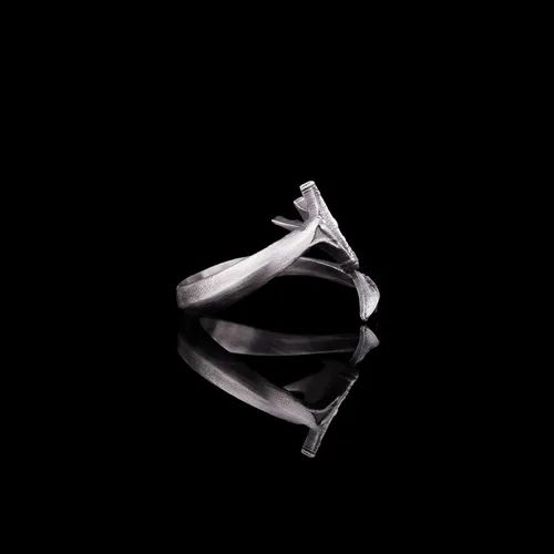 Vista 5 de Anillo de ala de dragón, anillo de cola de dragón, anillo de ala de cola de dragón de plata de ley, anillo de plata de dragón envuelto, anillo
