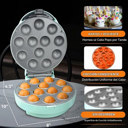 Vista 3 de Baker's Friend Set de máquina para hacer cake pops con soporte para cake pops, palitos y herramienta con horquilla, capacidad para 12 cake pops