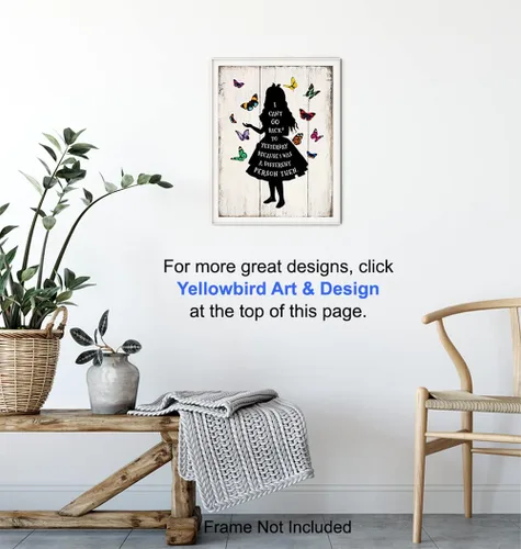 Vista 5 de Impresión artística de pared con cita del país de las maravillas de Alicia - Imagen fotográfica de 8 x 10 pulgadas, decoración única de habitación