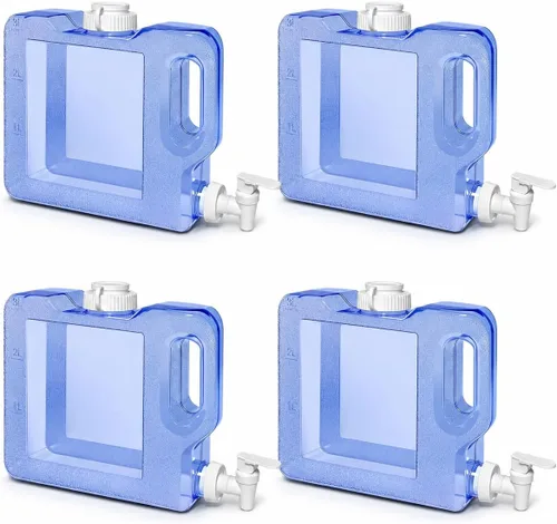 Vista 9 de Botella dispensadora de agua para nevera con espita a prueba de fugas y mango práctico, dispensador de bebidas de plástico reutilizable, jarra
