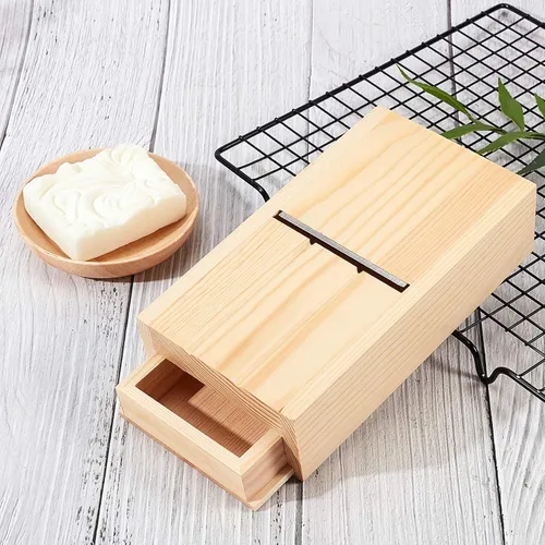 Vista 6 de PH PandaHall Caja de cajón de jabón de madera, biseladora de jabón, herramienta de afeitar para recortar jabones y velas hechas a mano para Navidad