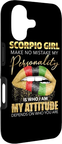 Vista 3 de Scorpio Girl - Funda para iPhone 17, diseño de labios fundidos, color negro