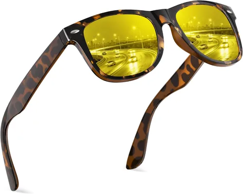 Vista 22 de FEIDUSUN Lentes de sol polarizados para hombre y mujer, lentes de sol retro negros para conducir, pescar, protección UV