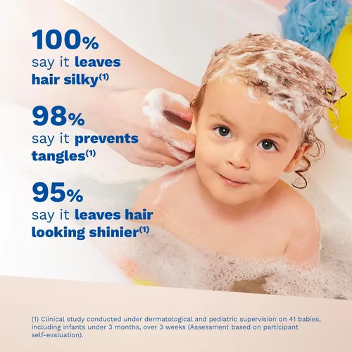 Vista 3 de Mustela Baby - Champú suave con aguacate natural, cuidado del cabello para niños de todas las edades y tipos de cabello, fórmula biodegradable y sin
