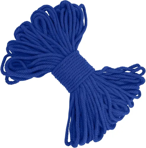 Vista 30 de Cuerda de macramé de 0.197 in x 22 yardas, cuerda gruesa de hilo de algodón natural, cuerda de colores para colgar plantas de macramé, para colgar