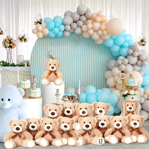 Vista 2 de Zhanmai 12 piezas de oso de peluche de 14 pulgadas, operación a granel, regalos de graduación 2025, oso de peluche a granel para regalos de Marrón