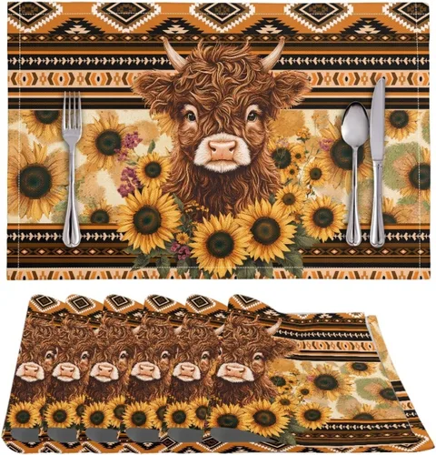 Vista 67 de BIGCARJOB Mantel individual de diseño personalizado, 4 piezas, tapete de mesa resistente al corazón, 12 x 18 pulgadas 1-diseño personalizado