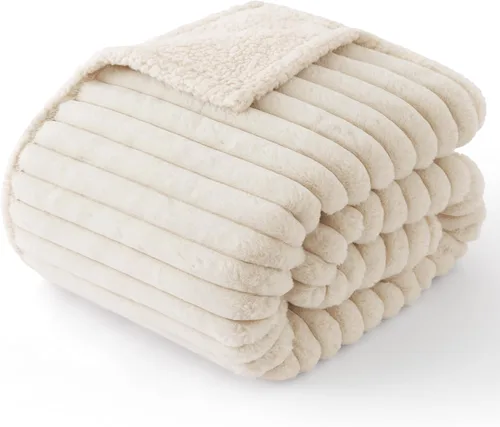 Vista 11 de Bedsure ComfyFleece® - Mantas impermeables para perros pequeños Crema