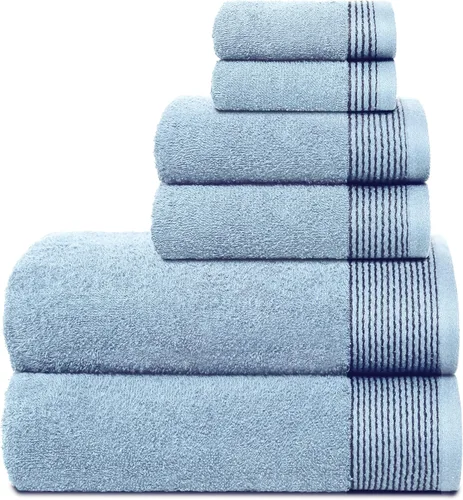 Vista 52 de Belizzi Home Juego de 3 toallas de algodón ultra suave, contiene una toalla de baño de 28 x 55 pulgadas, una toalla de mano de 16 x 24 pulgadas y un