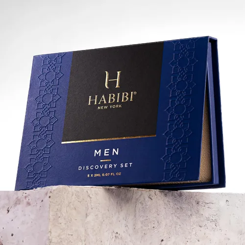 Vista 4 de H HABIBI Set de descubrimiento de fragancias para hombre, 5 × 0.1 fl oz