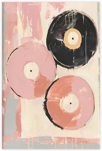 Vista 14 de YFET Tocadiscos vintage Y2K Room Flowers Pink Retro Music Lover Preppy Room - Póster artístico de pared y arte de pared, póster moderno