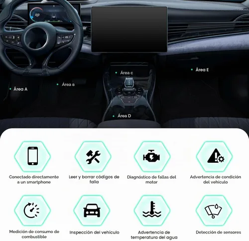 Vista 4 de 1 herramienta de diagnóstico Bluetooth OBD2 para automóvil, monitoreo en tiempo real ELM327 V2.1 lector de código, mini escáner antiinterferencias