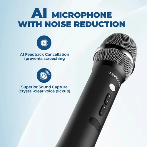 Vista 3 de Amplificador de voz inalámbrico Bluetooth, micrófono profesional inteligente con cancelación de ruido, micrófono de mano/escritorio de 15W con 3